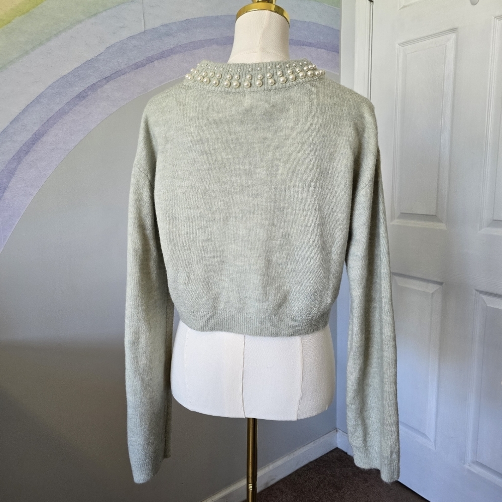 H&M | XS | Pearl Beaded Collar Sweater - Picture 5 of 10